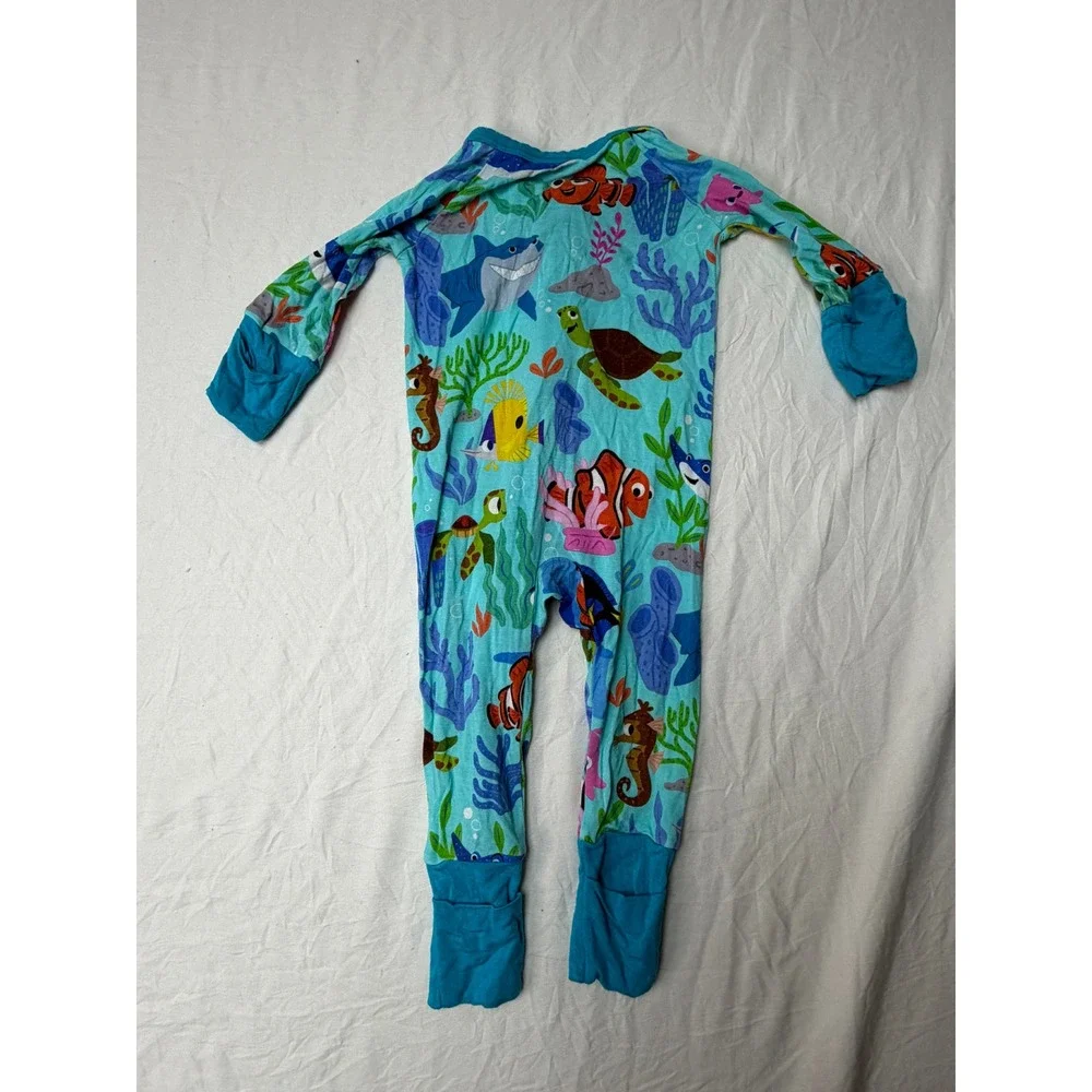 Little Sleepies Disney Finding Nemo Lunaluxe Bamboo Zippie Newborn NB Blue